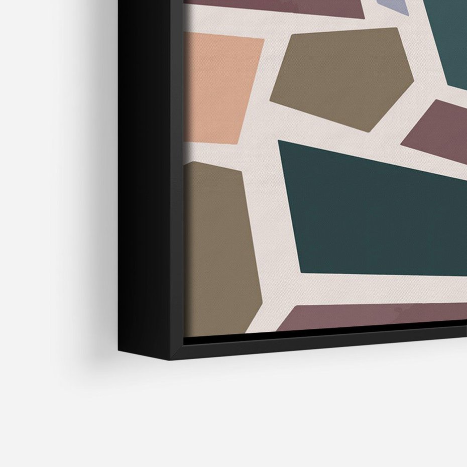 Obraz w ramie 50x70 - Modernistyczna Transcendencja - geometryczne kształty, mozaika - rama czarna