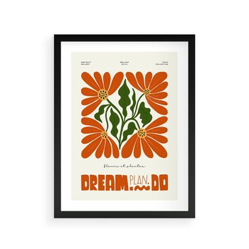 Plakat w ramie 40x50 - Księga Abstrakcji - sztuka nowoczesna, kolorowe kwiaty - rama czarna