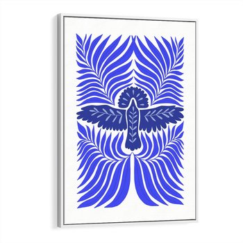 Obraz w ramie 50x70 - Etniczne Rekwizyty - etniczne roślinne wzory, granat - rama biała