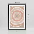 Plakat w ramie 50x70 - Roztopione Granice - abstakcyjne koła, delikatne odcienie beżu - rama czarna