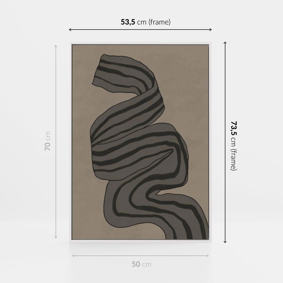 Obraz w ramie 50x70 - Niezwykłe Przesilenia - nowoczesna geometryczna sztuka, loftowe wnętrze - rama biała