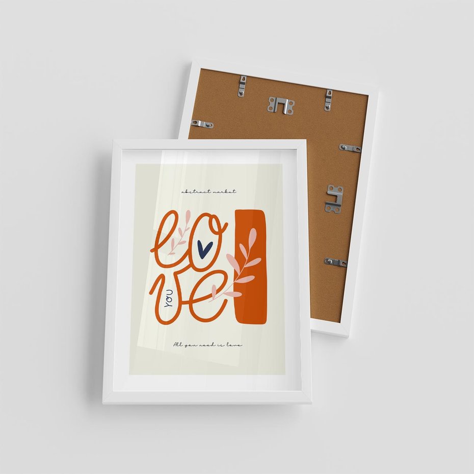 Plakat w ramie 30x40 - Pastelowa Siła Miłości - miłość, love - rama biała