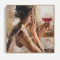 Obraz w ramie 80x80 - Wibracje - portret, kobieta - rama drewno
