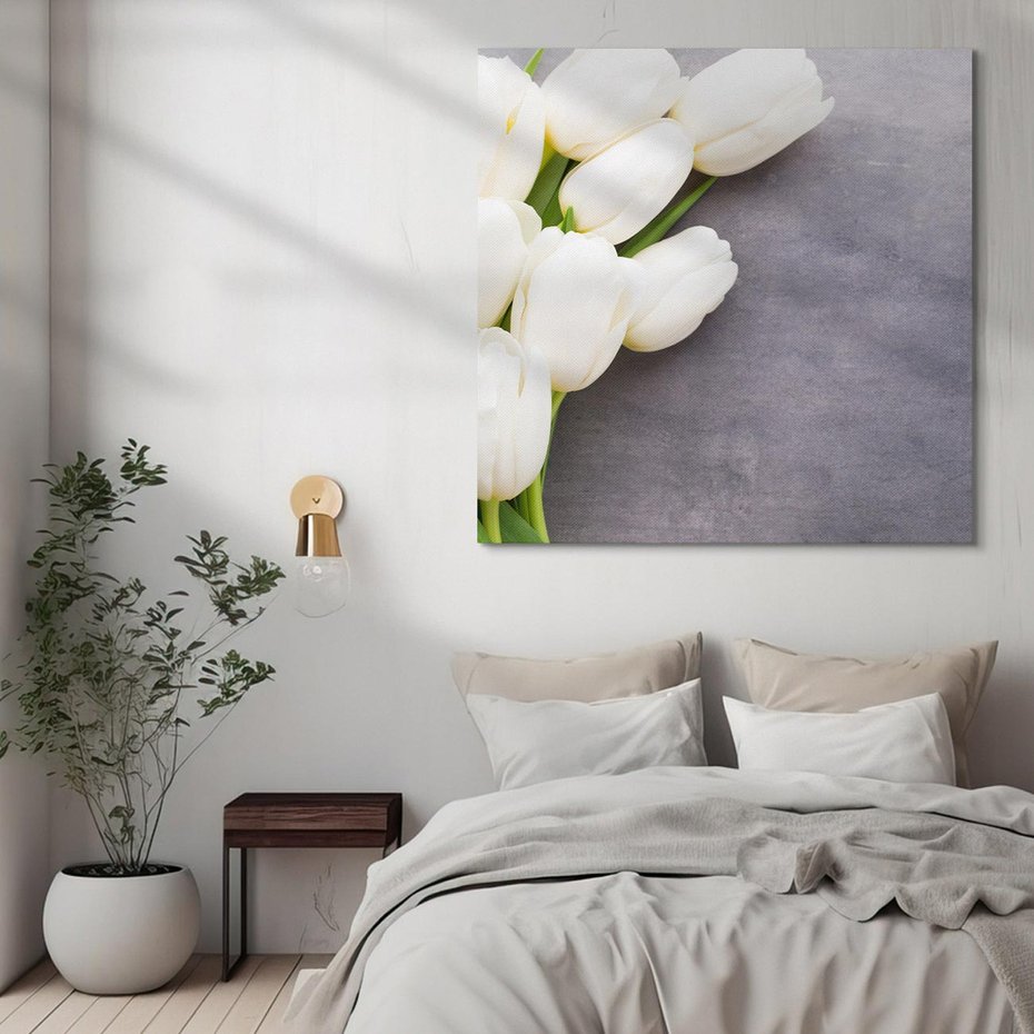 Obraz na płótnie 40x40 - Tulipanowa Kolorystyka - tulipany, kwiaty