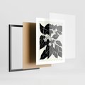 Plakat w ramie 40x50 - Ruchome szkicowe odbicia - czarno biała grafika, roślinność - rama czarna