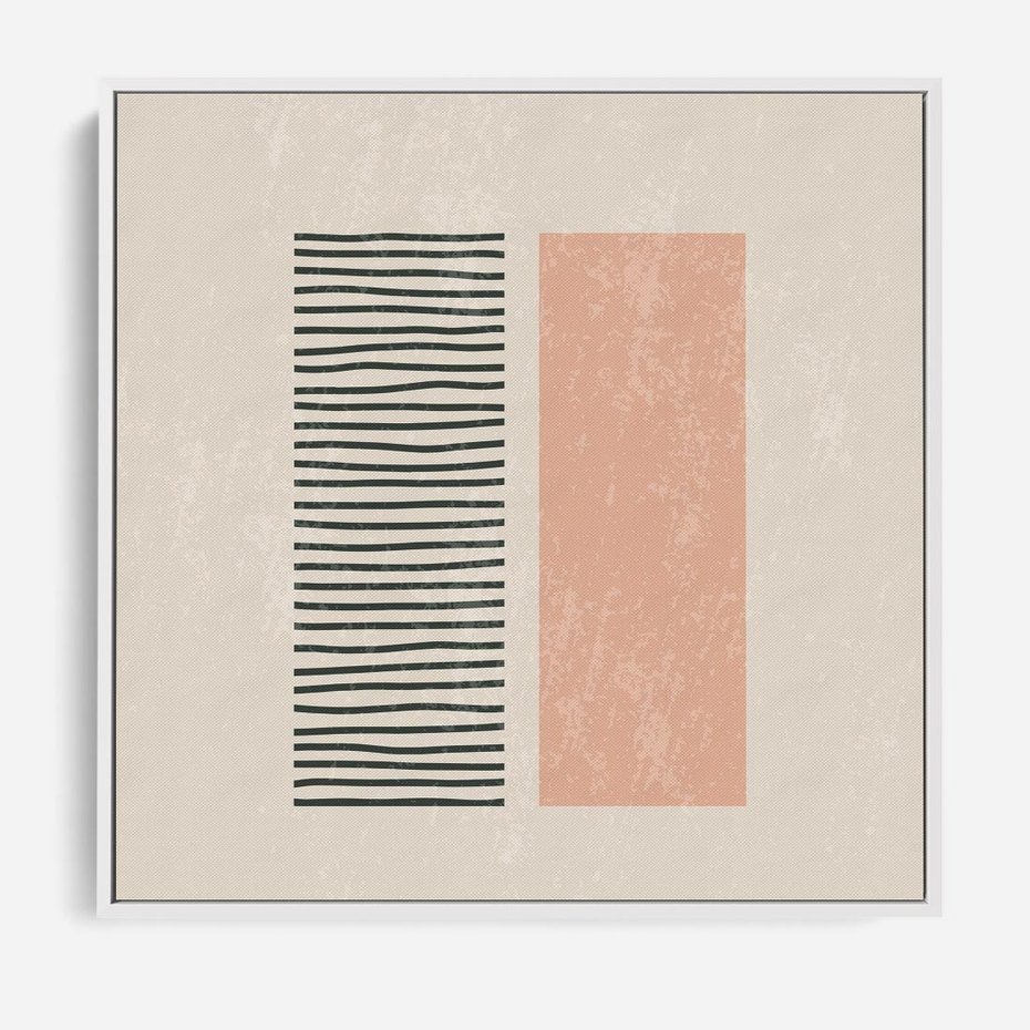 Obraz w ramie 80x80 - Przenikająca Kreatywność - nowoczesna sztuka, minimalizm - rama biała