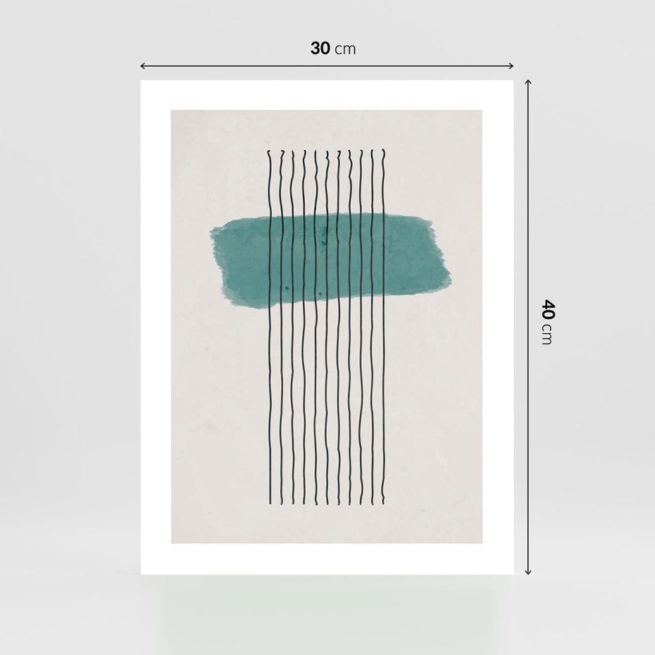 Plakat bez ramy 30x40 - Bezczasowe Wspomnienia - abstrakcyjna akwarelowa plama, nieregularne kreski