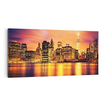 Obraz na płótnie 120x60 - Zachód słońca w Nowym Jorku - Nowy Jork, zachód