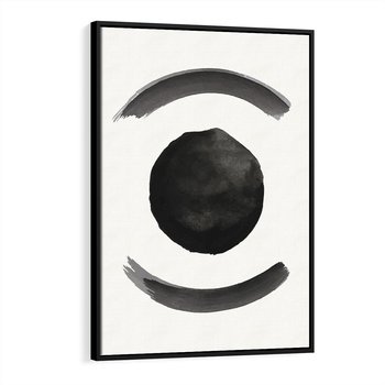 Obraz w ramie 70x100 - Bezczasowe Echo - abstrakcyjne plamy okręgi, akwarelowe - rama czarna