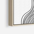 Obraz w ramie 50x50 - Refrakcje Przestrzeni - mnimalistyczna forma, czarne linie - rama drewno