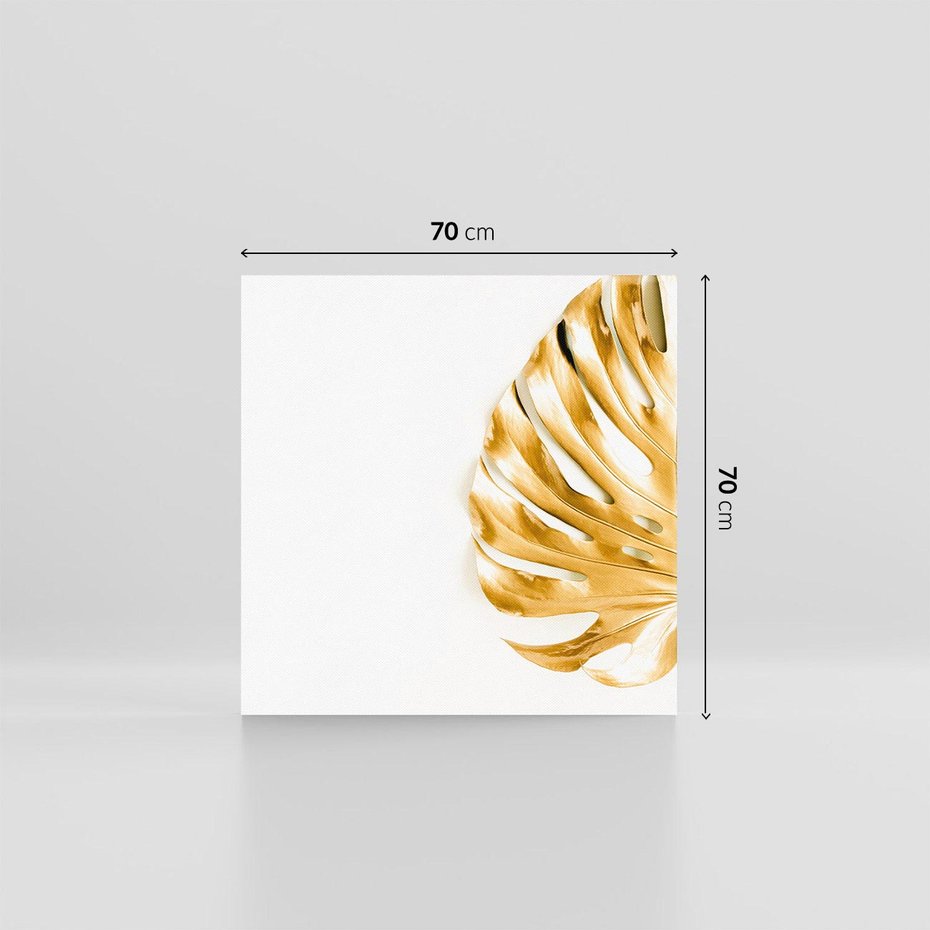 Obraz na płótnie 70x70 - Przyjemność dla Oczu - złote, liście