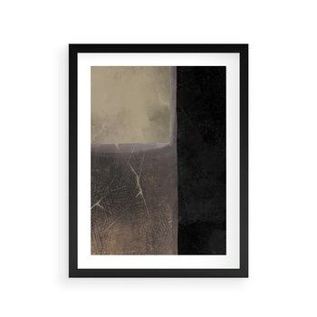 Plakat w ramie 40x50 - Kształty Urywane - mroczny plakat, nowoczesne wnętrza - rama czarna
