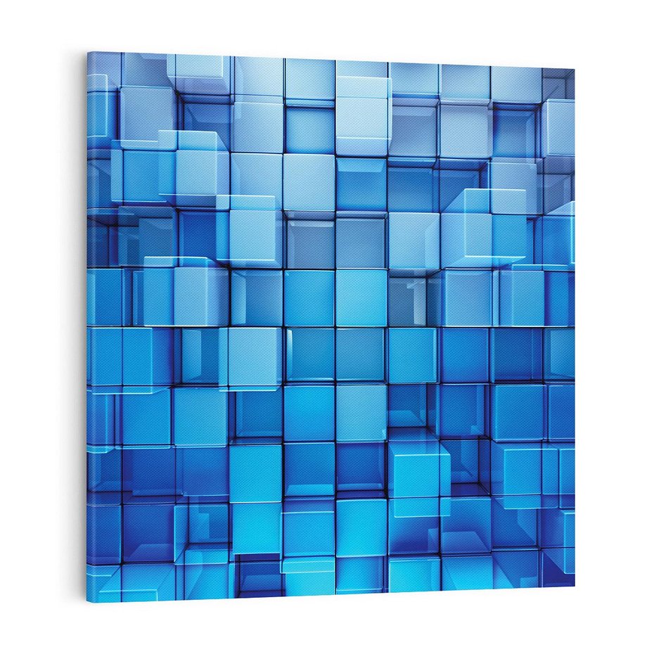 Obraz na płótnie 60x60 - Abstrakcyjne 3D: Kolorowe bloki - abstrakcja, 3d