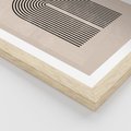 Plakat w ramie 50x70 - Migocące Echa - abstrakcyjne linie, geometria - rama drewno