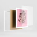 Plakat w ramie 40x50 - Promienie złotej palmy - złota, palma - rama biała