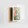 Zestaw obrazy w ramie 50x70 galeria - kwiaty, akwarela, pastele, liście - rama biała