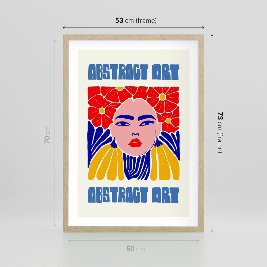 Plakat w ramie 50x70 - Przenikające Refleksje - sztuka abstrakcyjna, nowoczesny plakat - rama drewno