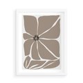 Plakat w ramie 50x70 - Złudne Zmysły - abstrakcyjny kwiat, beże i brązy - rama biała
