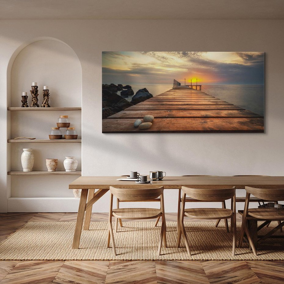 Obraz na płótnie 120x60 - Molo nad bułgarskim morzem - Bułgaria, molo