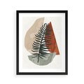Plakat w ramie 40x50 - Czarna Palma w Brązowej Abstrakcji - grafika, akwarela - rama czarna