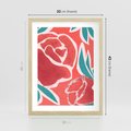 Plakat w ramie 30x40 - Rozkwitające Kształty - nowoczesny plakat, abstrakcyjne róże - rama drewno