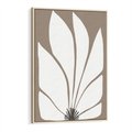 Obraz w ramie 80x120 - Ekspresyjne Kontury - abstrakcyjny kwiat, beże i brązy - rama drewno