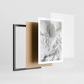 Plakat w ramie 50x70 - Biała Pościel na Łóżku - biała pościel, łóżko - rama czarna
