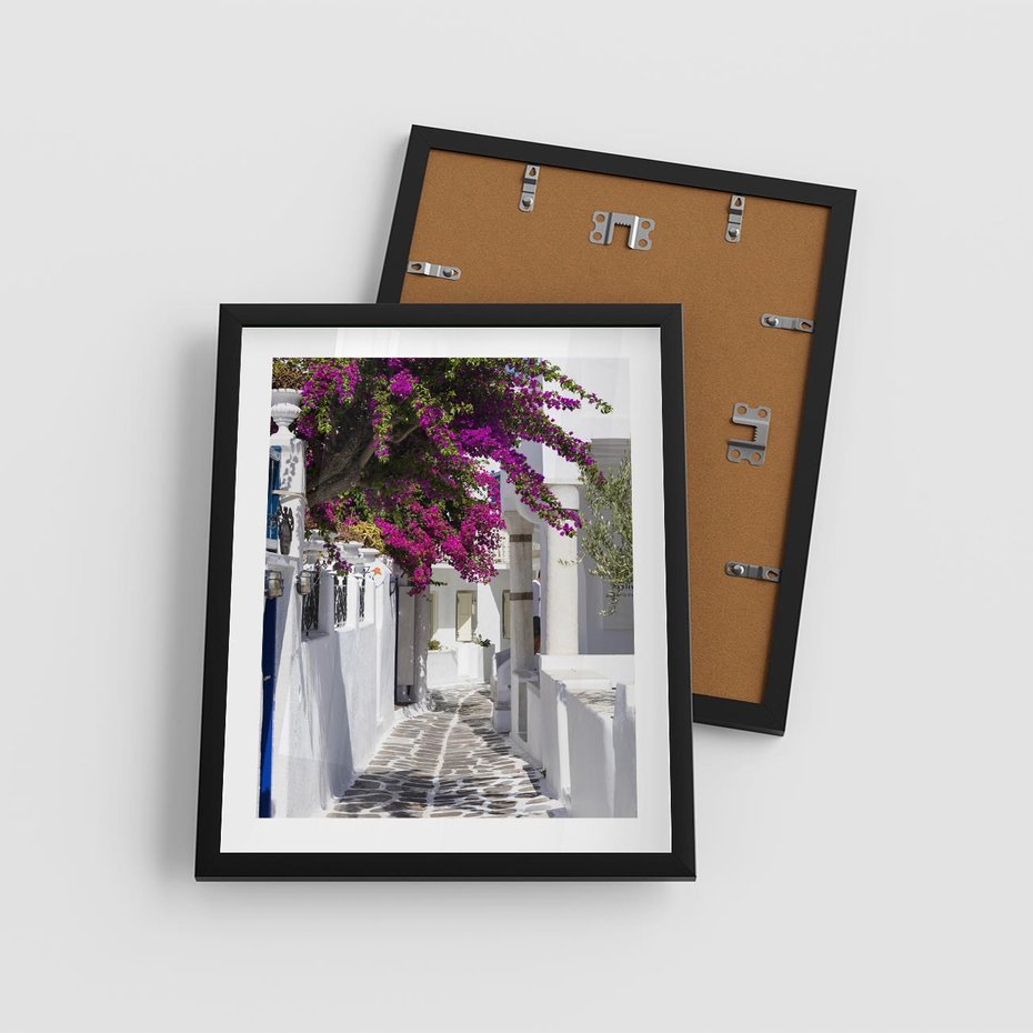 Plakat w ramie 40x50 - Mroczna Tajemnica - uliczka, perspektywa - rama czarna