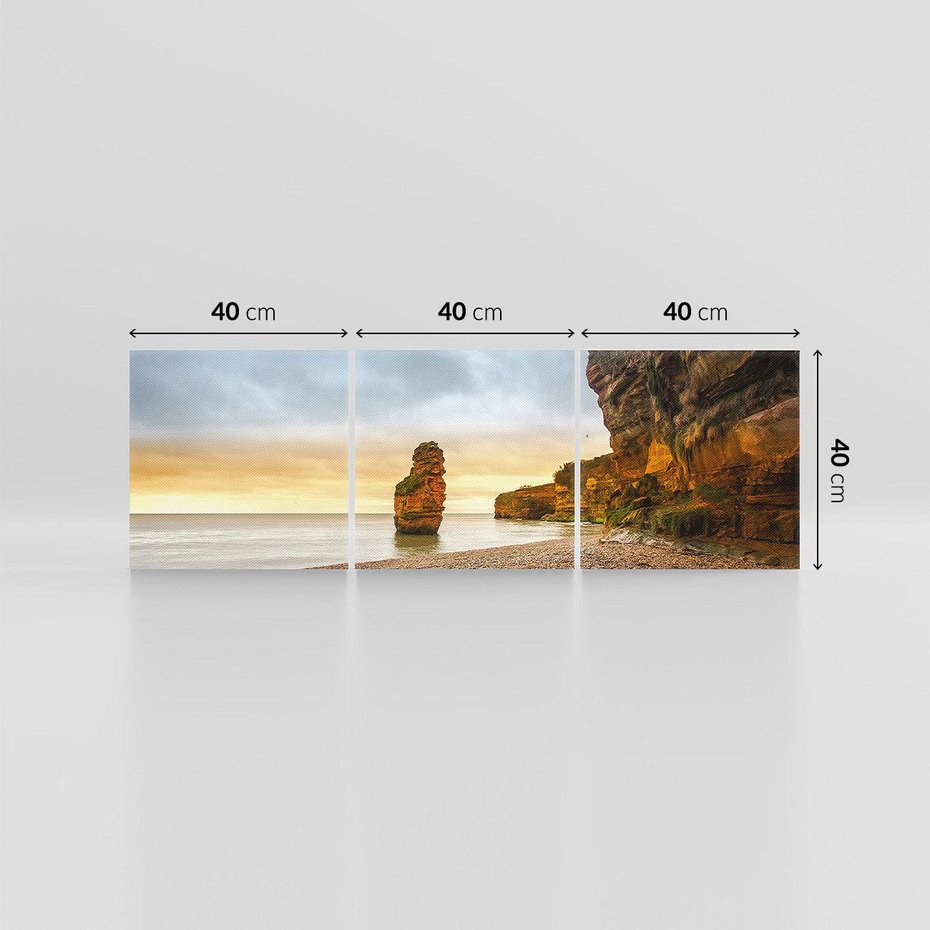 Obraz na płótnie 120x40 - Plaża Morza z Skałami - plaża, morze