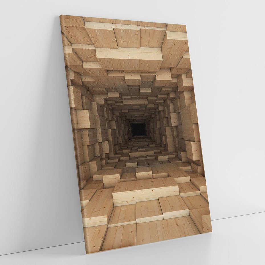 Obraz na płótnie 80x120 - Abstrakcyjny 3D tunel: Podróż w głębię - 3D, tunel