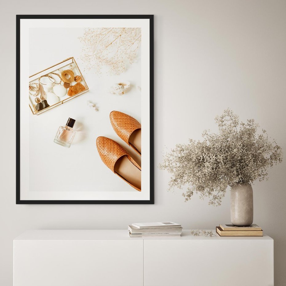 Plakat bez ramy 50x70 - Elegancja w Szafie - modowa fotografia, buty
