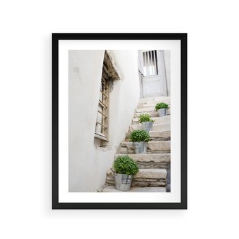 Plakat w ramie 40x50 - Wznoszące się Marzenia - schody, perspektywa - rama czarna