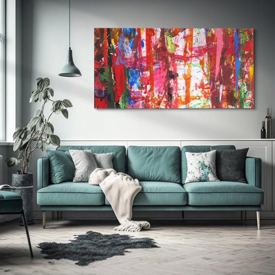 Obraz na płótnie 120x60 - Abstrakcja: wyraz emocji - abstrakcja