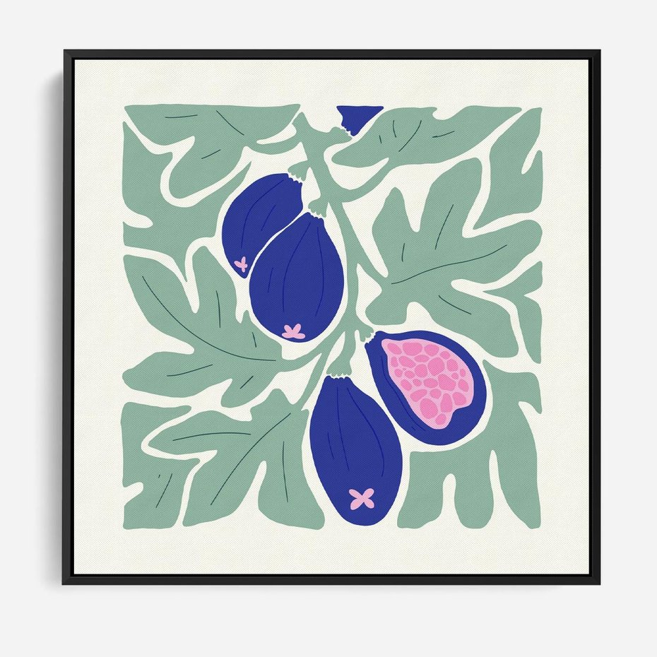 Obraz w ramie 50x50 - Symfonia Przestrzeni - figi, plakat - rama czarna