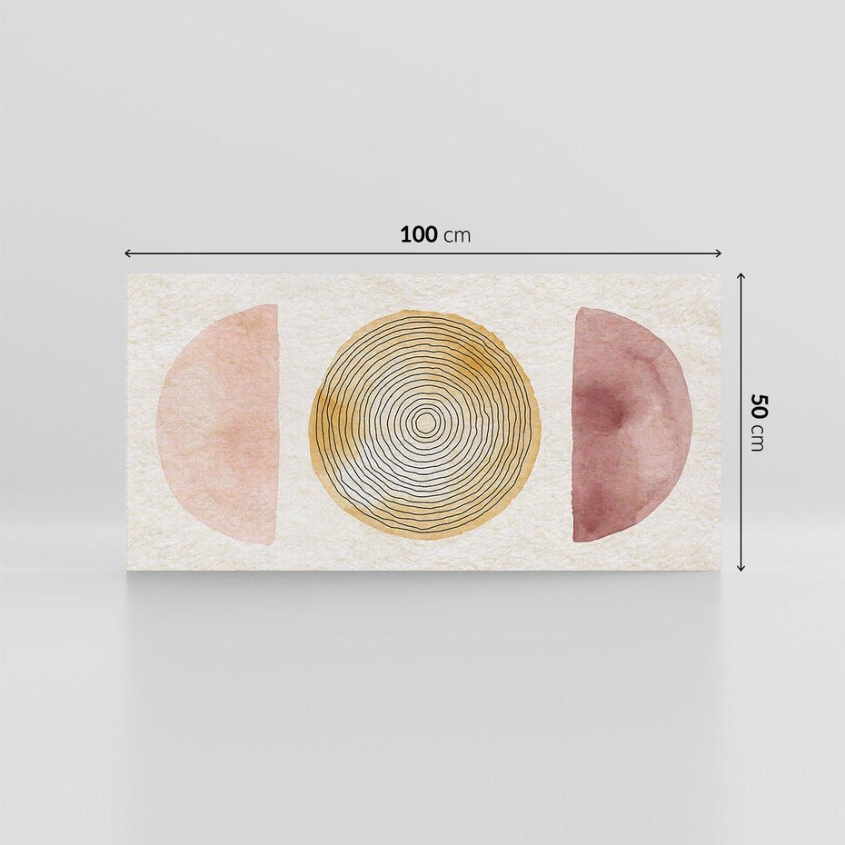 Obraz na płótnie 100x50 - Zapisane w promieniach słońca - beżowe strukturalne tło, koła