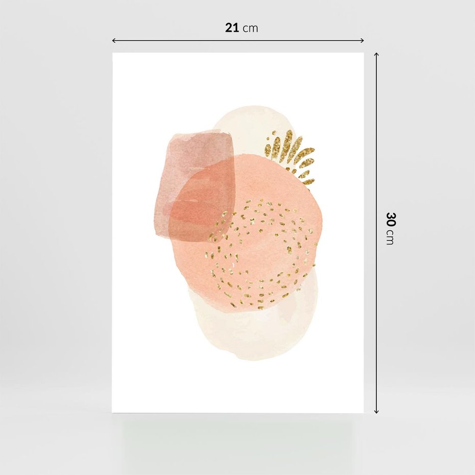 Plakat bez ramy 21x30 - Migotliwe Kształty i Plamy - abstrakcyjne akwarelowe plamy, minimalizm