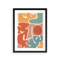 Plakat w ramie 30x40 - Pastelowa Symfonia Kształtów - abstrakcyjne kolorowe formy, pastelowe kolory - rama czarna