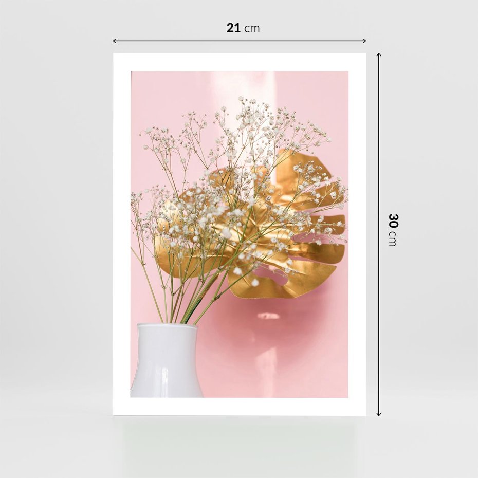 Plakat bez ramy 21x30 - Blask Natury - złote, liście