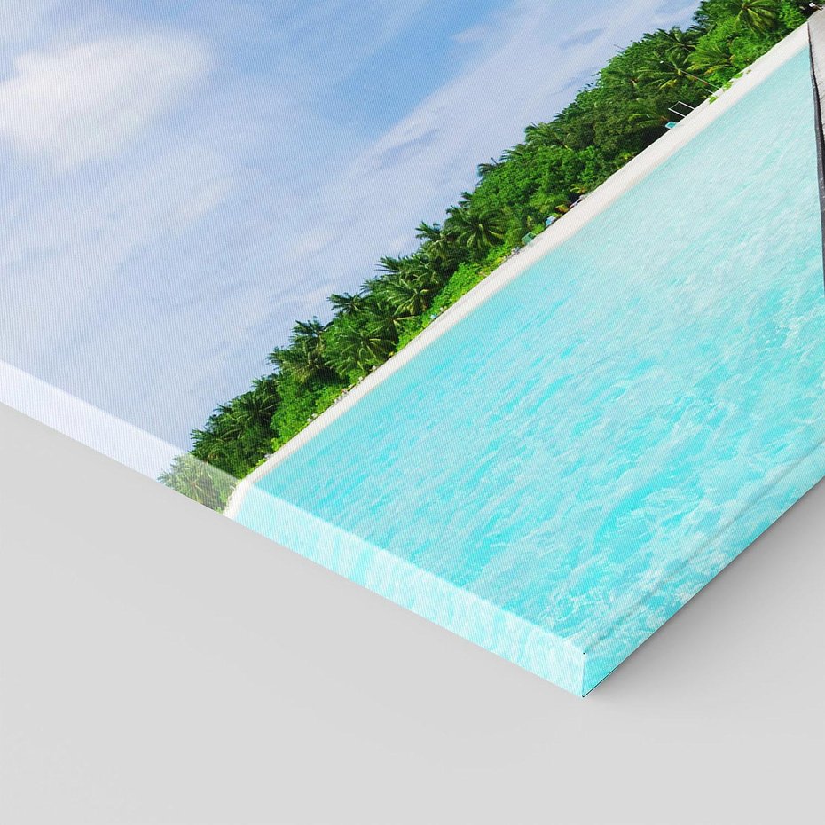 Obraz na płótnie 70x50 - Idylliczne molo na wyspie - plaża, molo