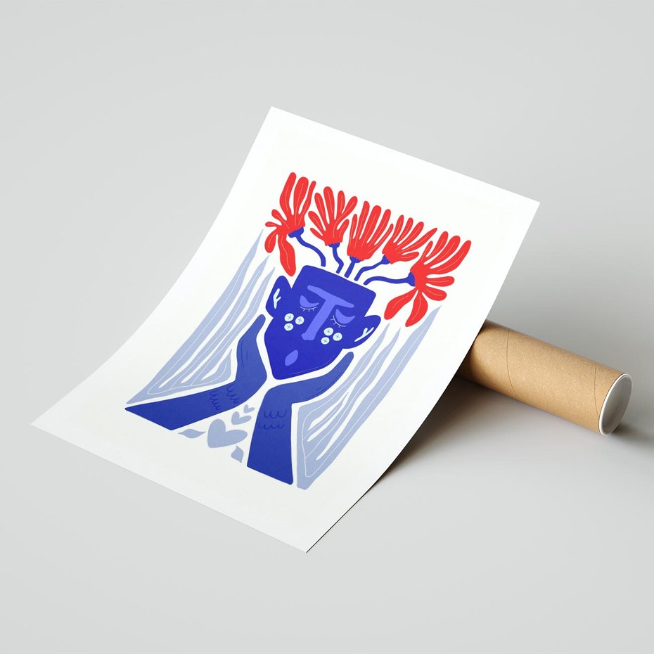 Plakat bez ramy 21x30 - Nowoczesne Wcielenie Boho - etniczna maska, boho styl