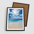 Plakat w ramie 50x70 - Wakacyjna plaża - plaża, wakacje - rama czarna