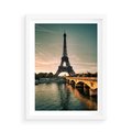 Plakat w ramie 50x70 - Paryski Szczyt - Paryż, wieża - rama biała