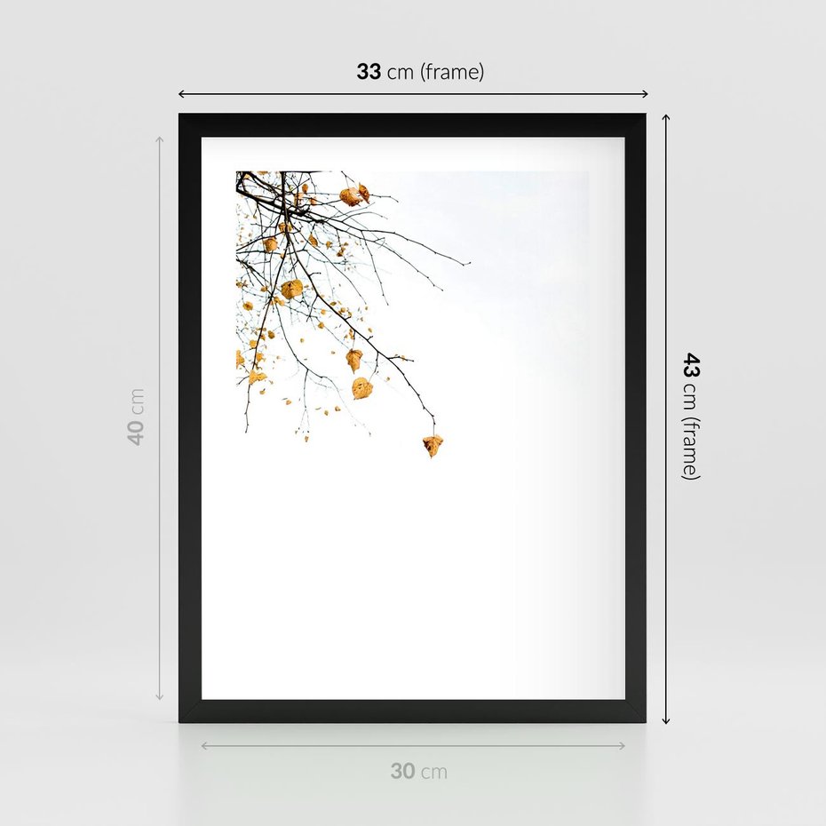 Plakat w ramie 30x40 - Złota Jesień - drzewo, żółte liście - rama czarna