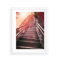 Plakat w ramie 40x50 - Schody prowadzące do nieznanych ścieżek - schody, ścieżka - rama biała