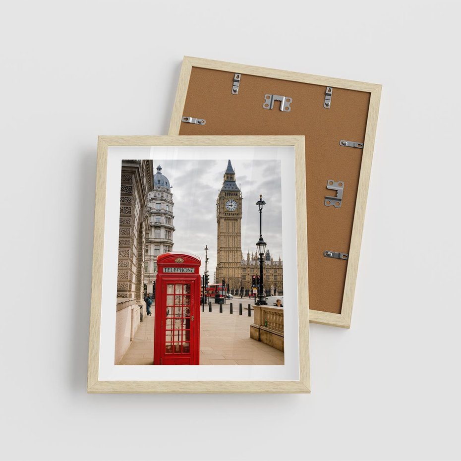 Plakat w ramie 40x50 - Symbol Big Benu - Londyn, budka - rama drewno