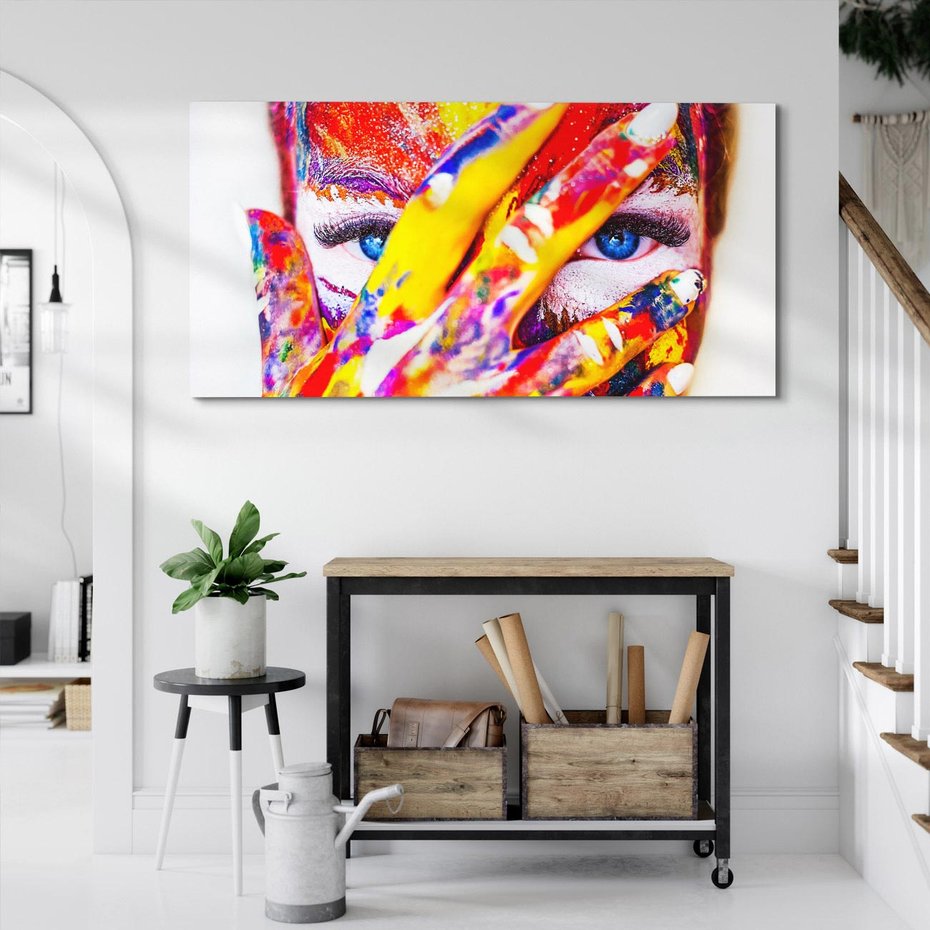 Obraz na płótnie 140x70 - Abstrakcyjna Magia Ciała - Bodypainting - abstrakcja, bodypainting