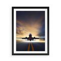 Plakat w ramie 50x70 - Podróż samolotem w pejzaż - samolot, podróż - rama czarna