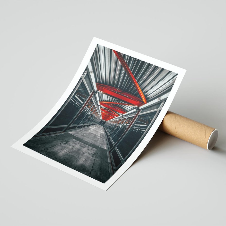 Plakat bez ramy 30x40 - Nieskończoność Przestrzeni - korytarz, perspektywa