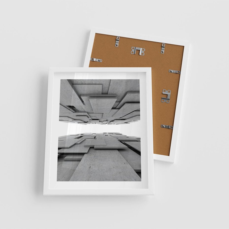 Plakat w ramie 40x50 - Architektura 3D - architektura, 3D - rama biała