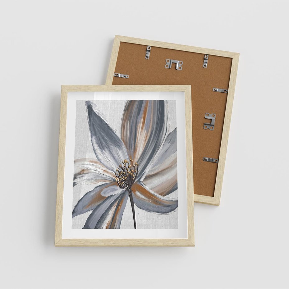 Plakat w ramie 40x50 - Olejne kwiaty - wyraz emocji - kwiaty, malowane - rama drewno